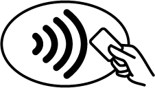 Contactless Pay black outline icon symbol
